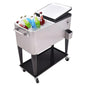 80 Quart Patio Rolling Stainless Steel Ice Beverage Cooler 36902714 - YOURISHOP.COM