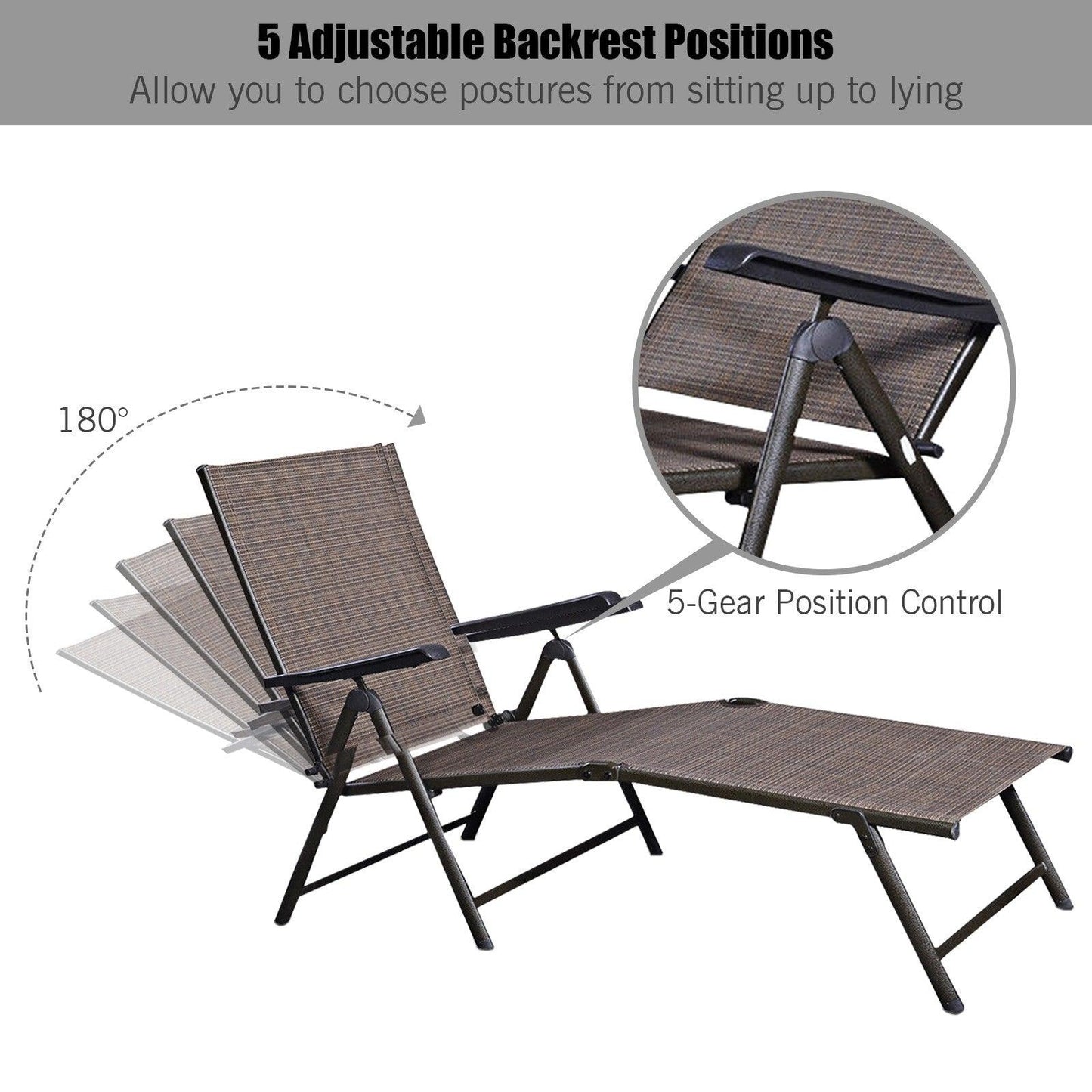 Adjustable chaise lounge 60978532，outdoor patio pool - YOURISHOP.COM