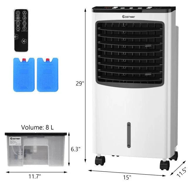 Air Cooler EP23665: Remote Control,3-in-1, Portable Evaporative Fan, Air flow: 215 CFM, Water tank capacity: 8L - YOURISHOP.COM