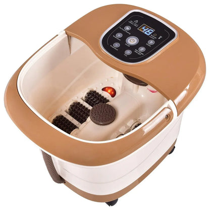 All-in-One Heat Bubble Vibration Foot Spa Massager with 6 Massage Rollers 13850496 - YOURISHOP.COM