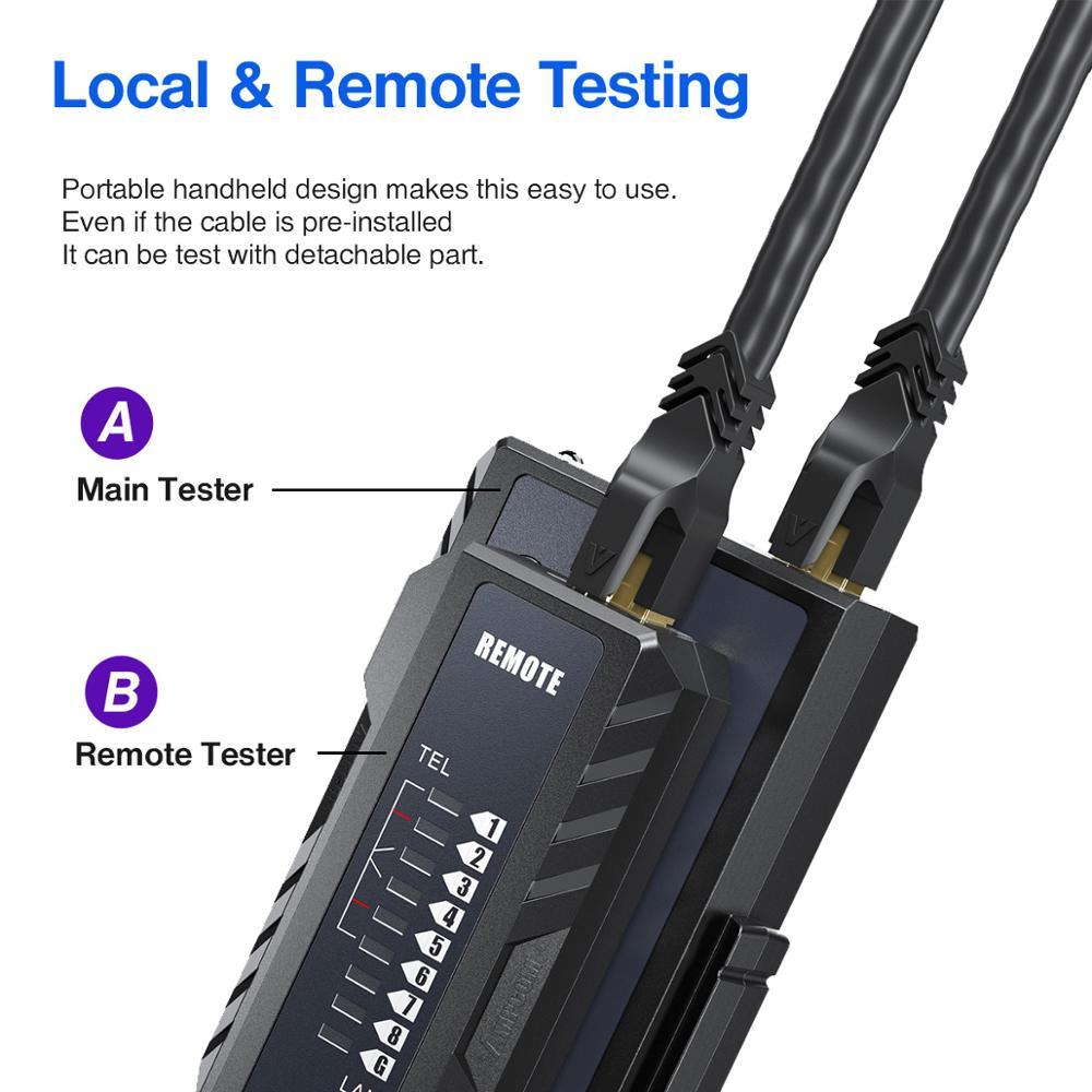 AMPCOM Network Cable Tester, LAN Phone Wire Tester tool Networking Tool Ethernet Repair For RJ45/RJ11/RJ12/CAT5/CAT6/CAT7/CAT8 - YOURISHOP.COM