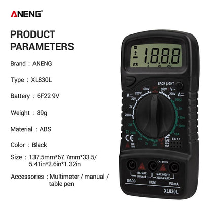 ANENG XL830L Digital Multimeter Esr Meter Testers Automotive Electrical Dmm Transistor Peak Tester Meter Capacitance Meter - YOURISHOP.COM