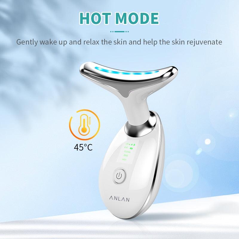 ANLAN Neck Face Beauty Device 3 Colors LED Photon Therapy Skin Tighten Reduce Double Chin Anti Wrinkle Remove Skin Care Tools - YOURISHOP.COM