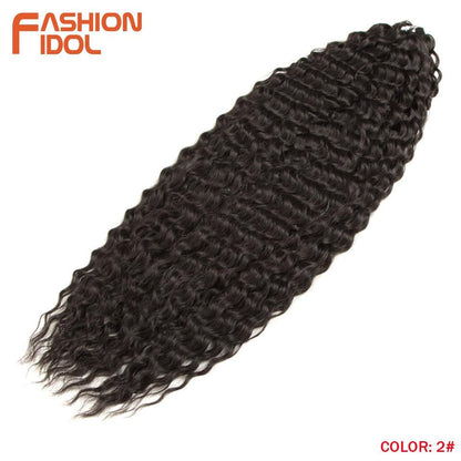 Ariel Curl Hair Water Wave Twist Crochet Hair Synthetic Braid Hair Ombre Blonde Pink 22 Inch Deep Wave Braiding Hair Extension - YOURISHOP.COM