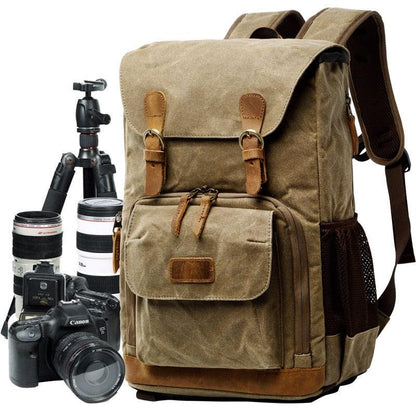 Batik Canvas Waterproof Trendy Vintage Leisure Photography Bag Outdoor Wear-resistant Large Backpack Men for Canon Nikon Sony - YOURISHOP.COM