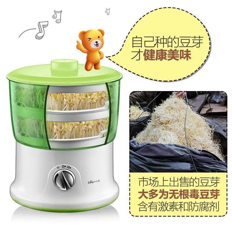 Bear bean sprouts machine DYJ-S6365,household fully automatic multi-function large capacity double-layer design - YOURISHOP.COM