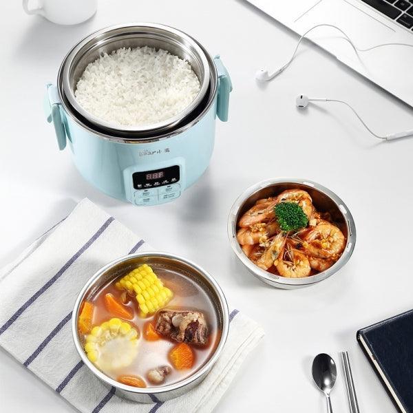 Bear Lunch Box DFH-B20J1,Mini Rice Cooker Electric Hot Pot Plug-in Electric Steaming Heating 2L - YOURISHOP.COM