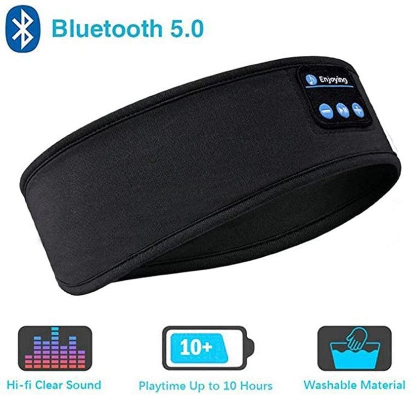 Bluetooth Sleeping Headphones Sports Headband Thin Soft Elastic Comfortable Wireless Music Earphones Eye Mask for Side Sleeper - YOURISHOP.COM