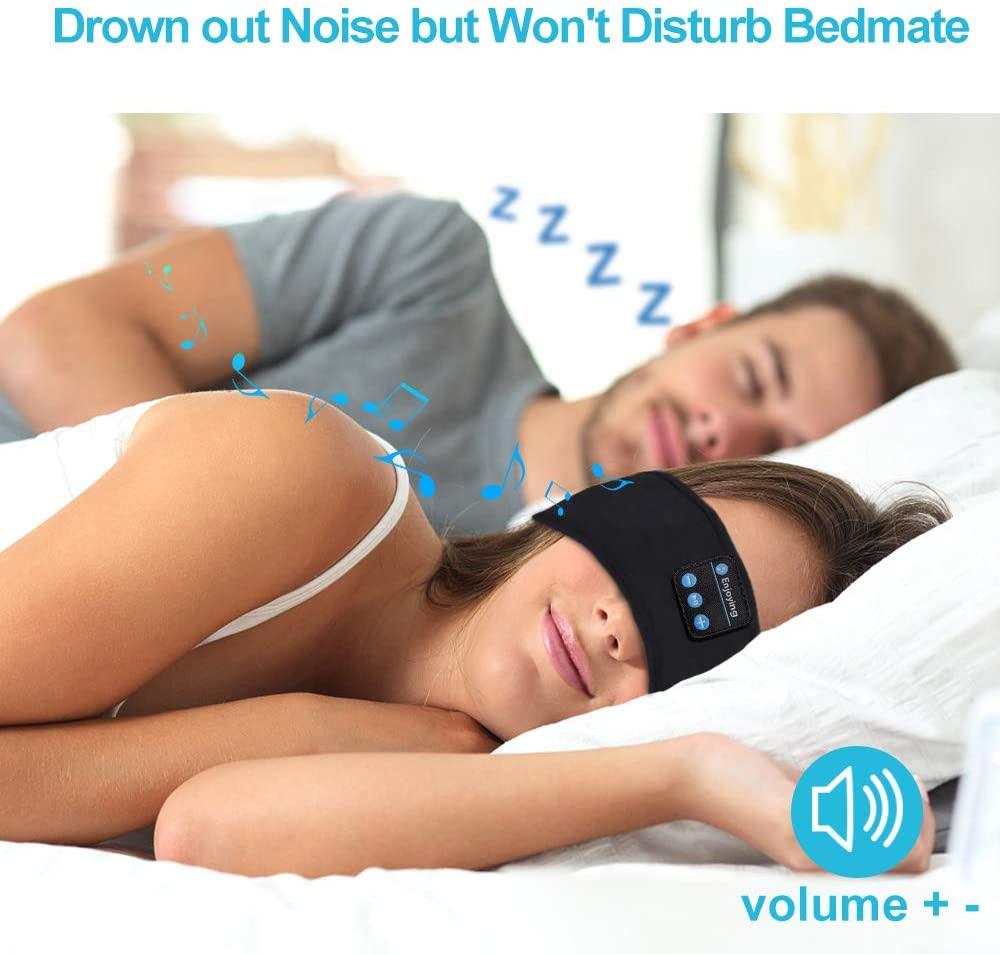 Bluetooth Sleeping Headphones Sports Headband Thin Soft Elastic Comfortable Wireless Music Earphones Eye Mask for Side Sleeper - YOURISHOP.COM