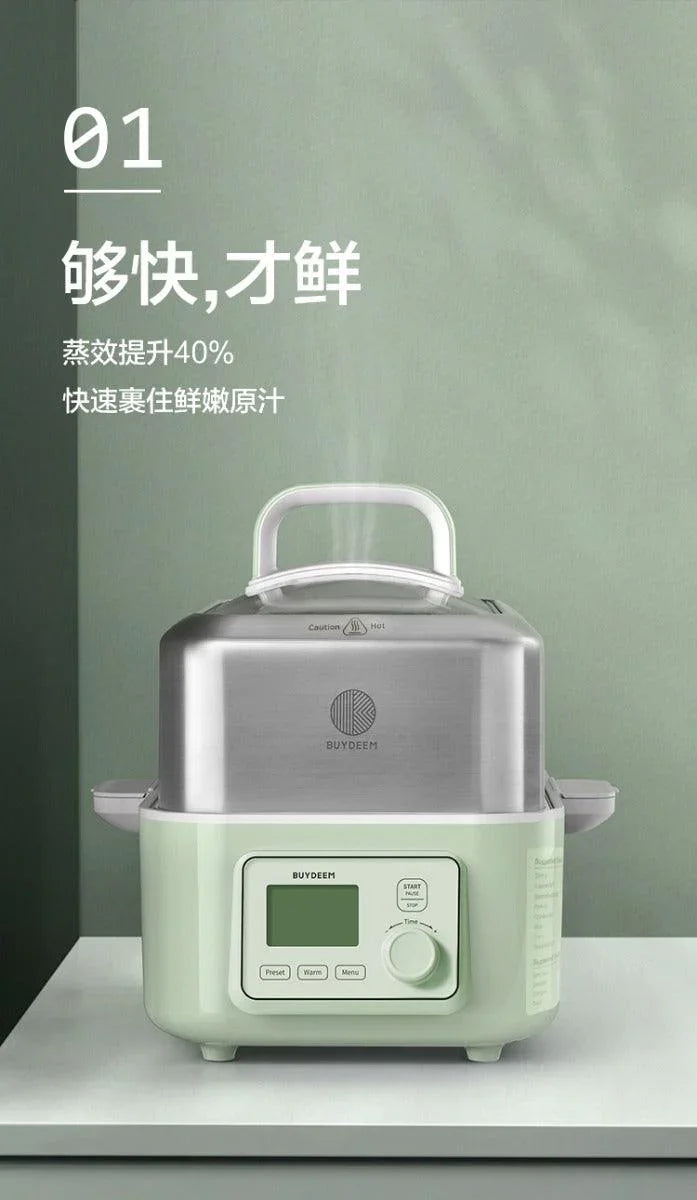 BUYDEEM Electric Steamer G563-A501 | 2 Tire Stainless Steel Steamer | 1500W - YOURISHOP.COM