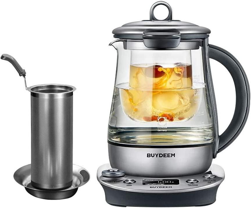 BUYDEEM Health Pot K2693, Electric Kettle with Thickened Glass, 9-in-1 Fully Automatic, 1.5 L - YOURISHOP.COM