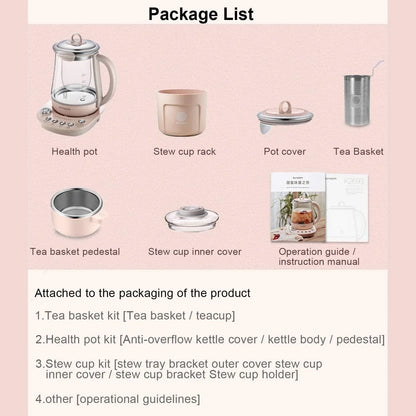 BUYDEEM Health Pot K2693, Electric Kettle with Thickened Glass, 9-in-1 Fully Automatic, 1.5 L - YOURISHOP.COM