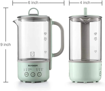 BUYDEEM Healthy Kettle K313, German Glass, 0.6L, Cozy Greenish - YOURISHOP.COM