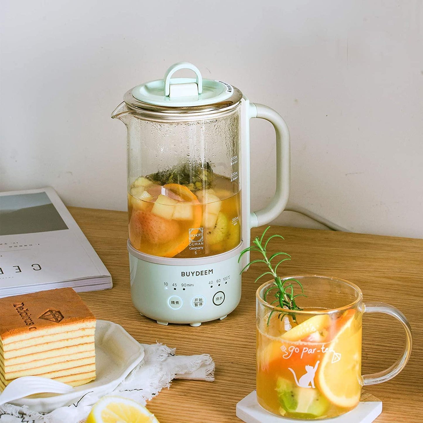 BUYDEEM Healthy Kettle K313, German Glass, 0.6L, Cozy Greenish - YOURISHOP.COM