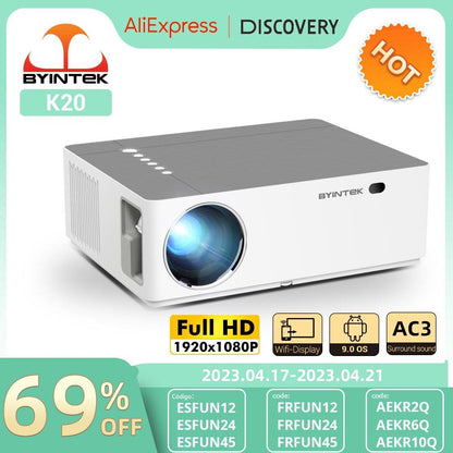 BYINTEK K20 Full HD 4K 3D 1920*1080 Android Wifi 1080P LED Video lAsEr Home Theater Projector for Smartphone Tablet PC Cinema - YOURISHOP.COM
