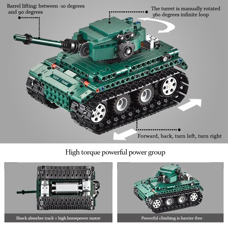 Cada 313PCS RC Military Tanks Building Blocks Compatible WW2 World German Army Bricks Education Toy for Kids Gift - YOURISHOP.COM