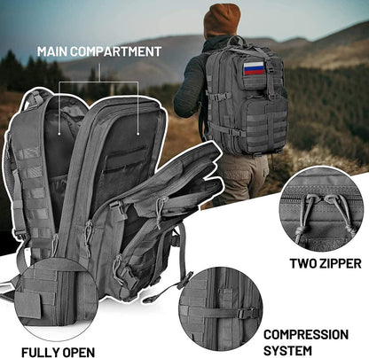 Camping Men Military Tactical Backpack Trekking Bag Waterproof Large Capacity Rucksacks 50L Sports Camping Hunting Backpack - YOURISHOP.COM