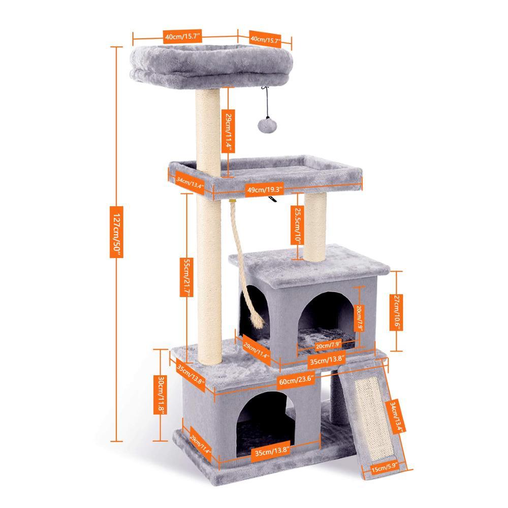 Cat&#39;s Tree Tower Condo Scratcher Home Furniture Pets House Hammock Cats Climbing Furniture Pets House Hammock Cat&#39;s Tree Tower - YOURISHOP.COM