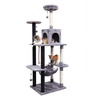 Cat&#39;s Tree Tower Condo Scratcher Home Furniture Pets House Hammock Cats Climbing Furniture Pets House Hammock Cat&#39;s Tree Tower - YOURISHOP.COM