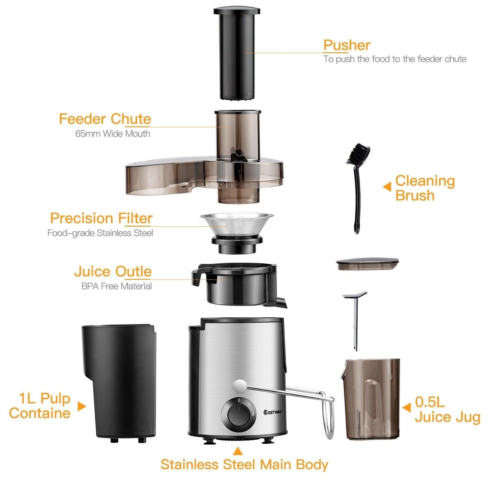 Centrifugal Juice Machine with Wide Mouth and 2 Speed Mode 78912603 - YOURISHOP.COM