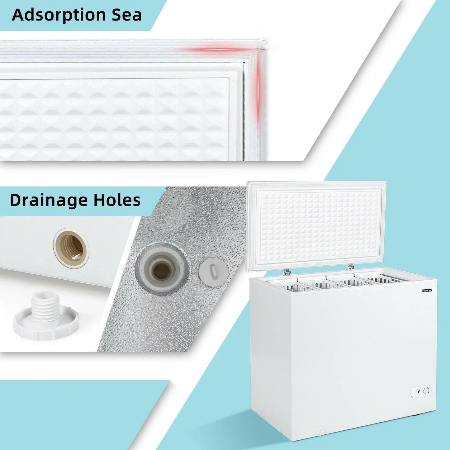 Chest Freezer 45601873 | 7.0 Cu.ft | Upright Single Door | Refrigerator with 4 Baskets - YOURISHOP.COM