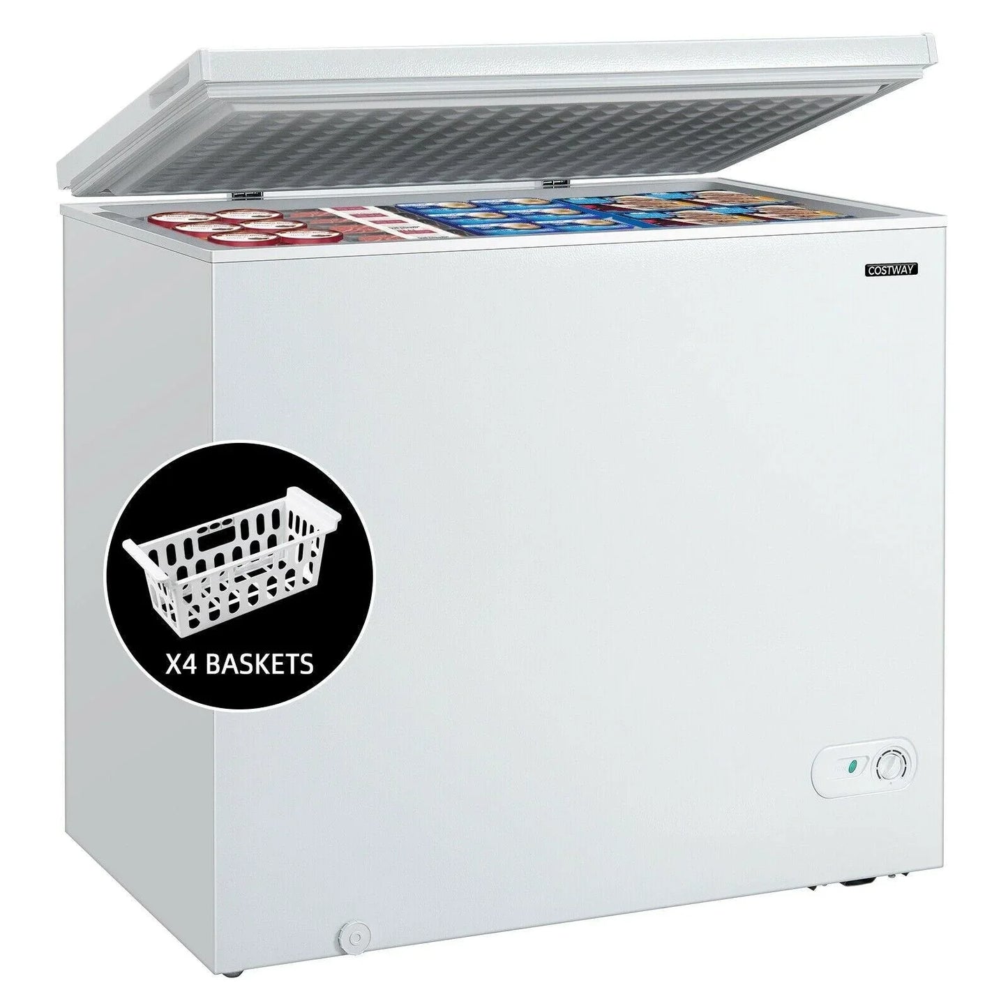 Chest Freezer 45601873 | 7.0 Cu.ft | Upright Single Door | Refrigerator with 4 Baskets - YOURISHOP.COM