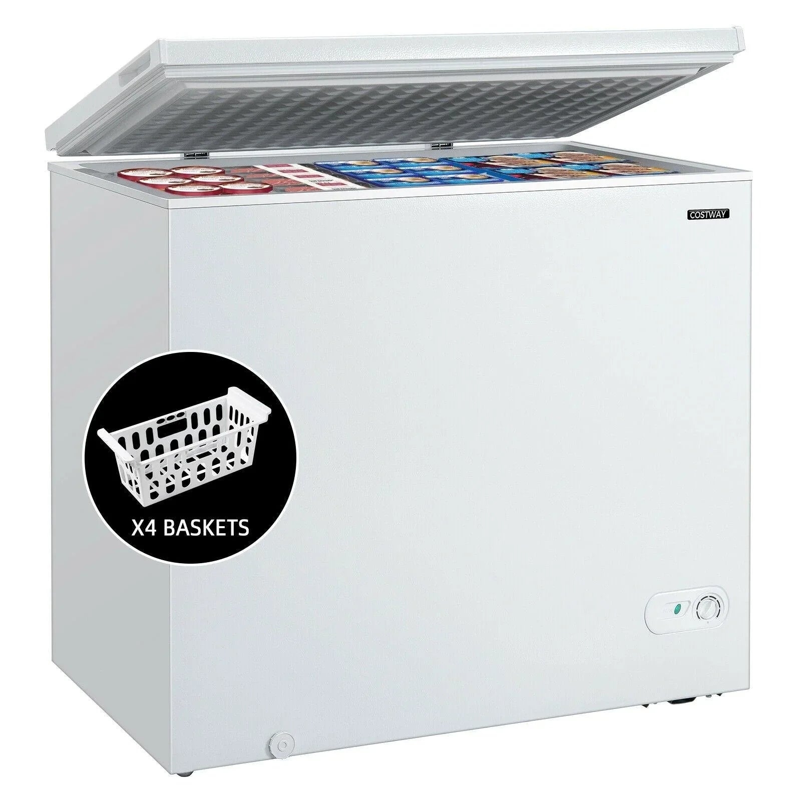 Chest Freezer 45601873 | 7.0 Cu.ft | Upright Single Door | Refrigerator with 4 Baskets - YOURISHOP.COM
