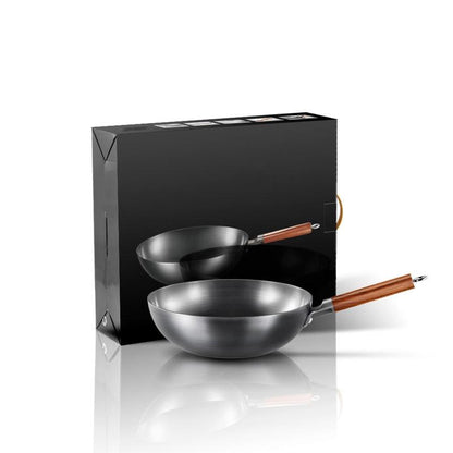 Chinese Traditional Handmade Iron Wok Non-stick Pan Non-coating Gas and Induction Cooker Cookware Kitchen pot pans - YOURISHOP.COM