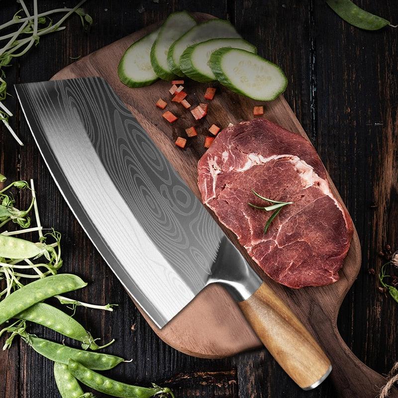 CHUN Beautiful Utility Cleaver Knife Stainless Steel Kitchen Knives Laser Damascus Vein Chef Knife Razor Sharp Slicing Knives - YOURISHOP.COM