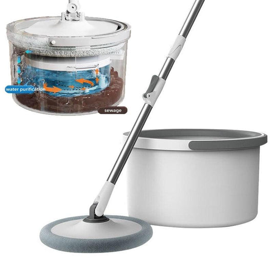 Clean Water &amp; Sewage Separation Mop With Bucket Microfiber Lazy No Hand-Washing Floor Floating Mop Household Cleaning Tools - YOURISHOP.COM