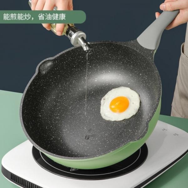 Cooking Emperor Bamboo Blue Stone Series Household Non-Stick Frying Pans CG30QZ, Healthy, Less Oil, Light Smoke 30CM (11.8 inches) - YOURISHOP.COM