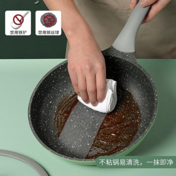 Cooking Emperor Bamboo Blue Stone Series Household Non-Stick Frying Pans CG30QZ, Healthy, Less Oil, Light Smoke 30CM (11.8 inches) - YOURISHOP.COM