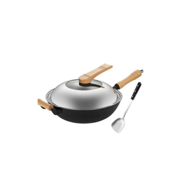 Cooking Emperor Use cast iron frying pan CG32GS, healthy and uncoated, durable and not easy to rust, 32CM (12.6 inches) - YOURISHOP.COM