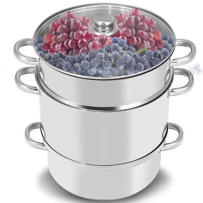 Costway 11-Quart Stainless Steel Fruit Juicer Steamer 15268409 - YOURISHOP.COM
