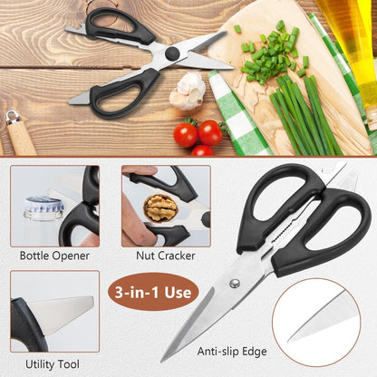 Costway 14-Piece Stainless Steel Knife Block Set with Sharpener 70435961 - YOURISHOP.COM