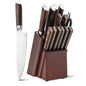 Costway 15 Pieces Stainless Steel Knife Block Set 95032687 with Ergonomic Handle - YOURISHOP.COM