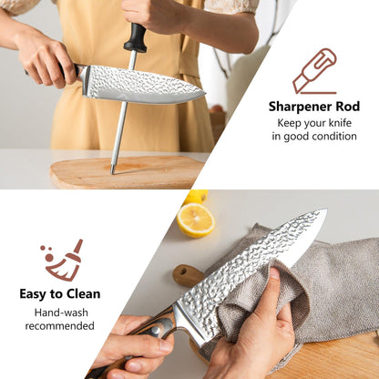 Costway 15 Pieces Stainless Steel Knife Block Set with Ergonomic Handle 60715928 - YOURISHOP.COM
