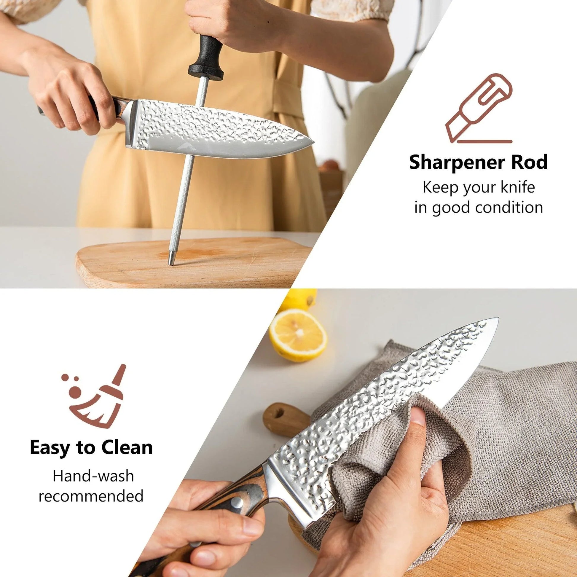 Costway 15 Pieces Stainless Steel Knife Block Set with Ergonomic Handle 60715928 - YOURISHOP.COM