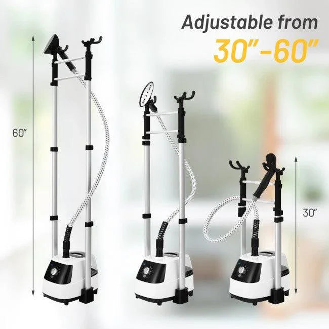 Costway 1750W Garment Steamer 45071863 with 2L Detachable Water Tank and 2-Level Steam - YOURISHOP.COM