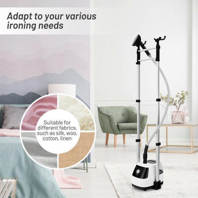 Costway 1750W Garment Steamer 45071863 with 2L Detachable Water Tank and 2-Level Steam - YOURISHOP.COM