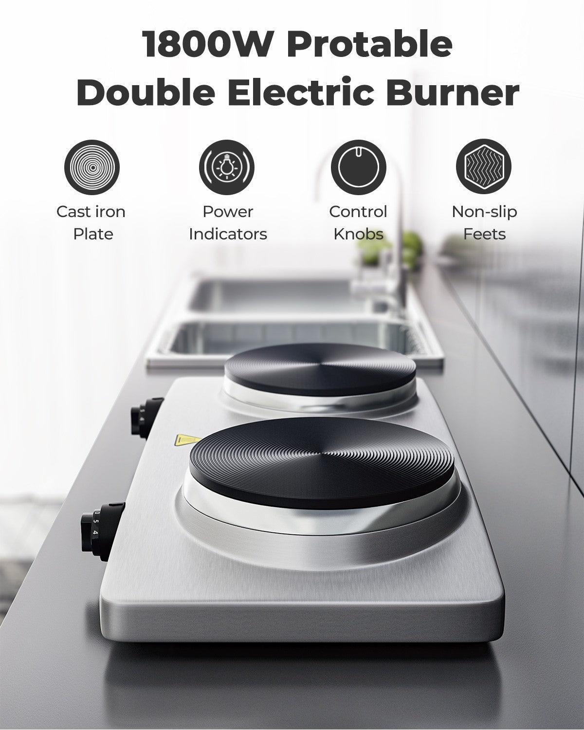 Costway 1800W Double Hot Plate Electric Countertop Burner 18642957 - YOURISHOP.COM