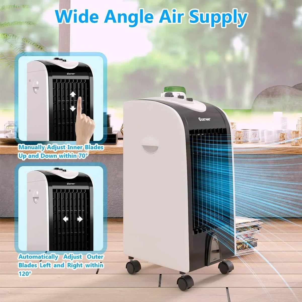 COSTWAY 3-in-1 Evaporative Cooler, Portable Air Cooler EP23667 - YOURISHOP.COM
