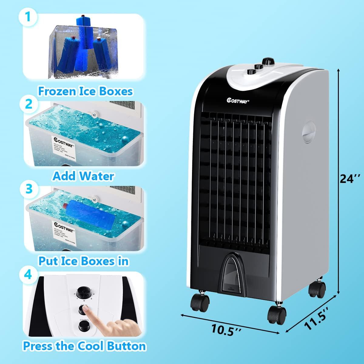 COSTWAY 3-in-1 Evaporative Cooler, Portable Air Cooler EP23667 - YOURISHOP.COM
