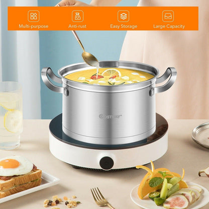Costway 3 Tier Stainless Steel Steamer Pot 75682419,with Handle - YOURISHOP.COM