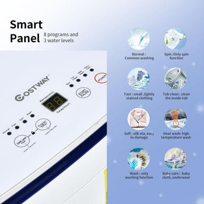 Costway 7.7 lbs Compact Full Automatic Washing Machine 42803791 with Heating Function Pump - YOURISHOP.COM