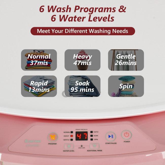 Costway 7lbs Portable Fully Automatic Washing Machine with Drain Pump 94853102 - YOURISHOP.COM