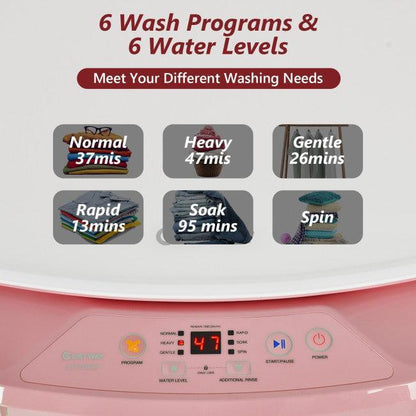 Costway 7lbs Portable Fully Automatic Washing Machine with Drain Pump 94853102 - YOURISHOP.COM