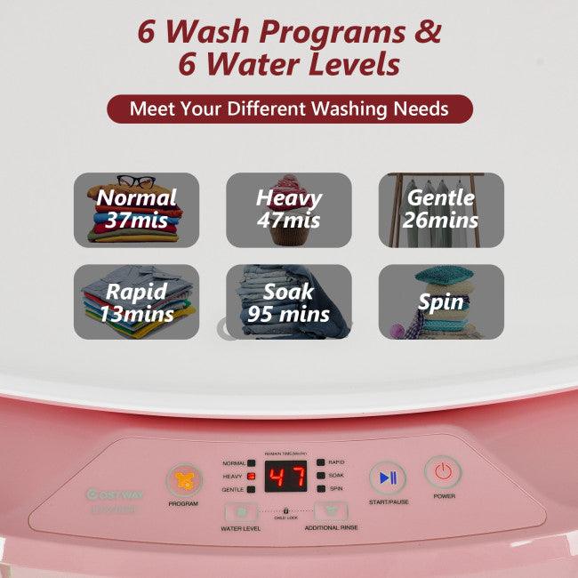 Costway 8lbs Portable Fully Automatic Washing Machine with Drain Pump 94853102 - YOURISHOP.COM