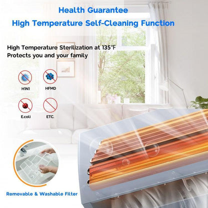 Costway Air Conditioner FP10302US, 12000BTU 208-230V Ductless with Heater - YOURISHOP.COM