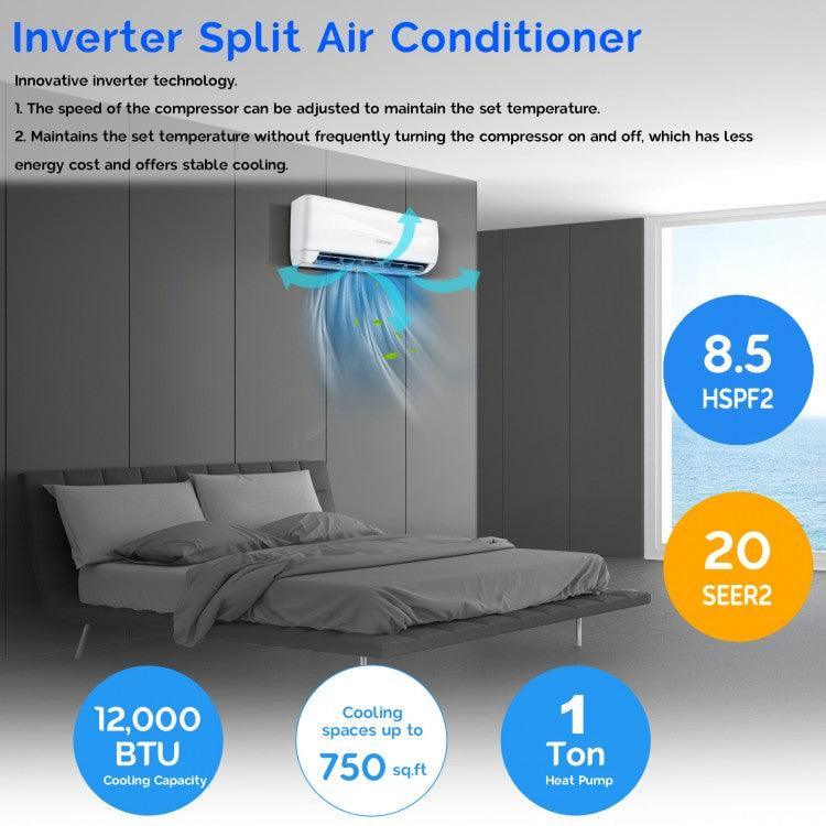 Costway Air Conditioner FP10302US, 12000BTU 208-230V Ductless with Heater - YOURISHOP.COM